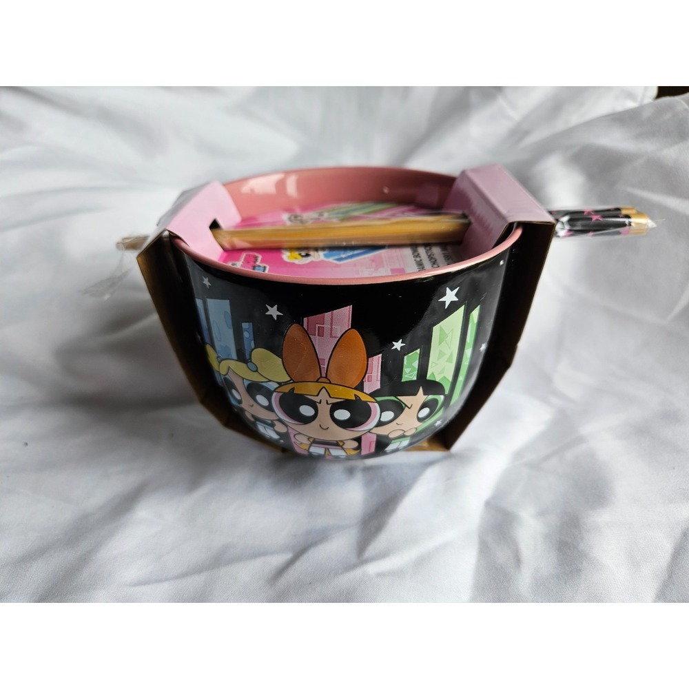 Power Puff Girls‎ 20oz Ceramic Ramen Noodle Bowl with Matching Chopsticks